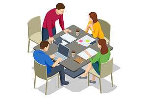 Business team discussing documents, a Person Illustration by Golden Sikorka