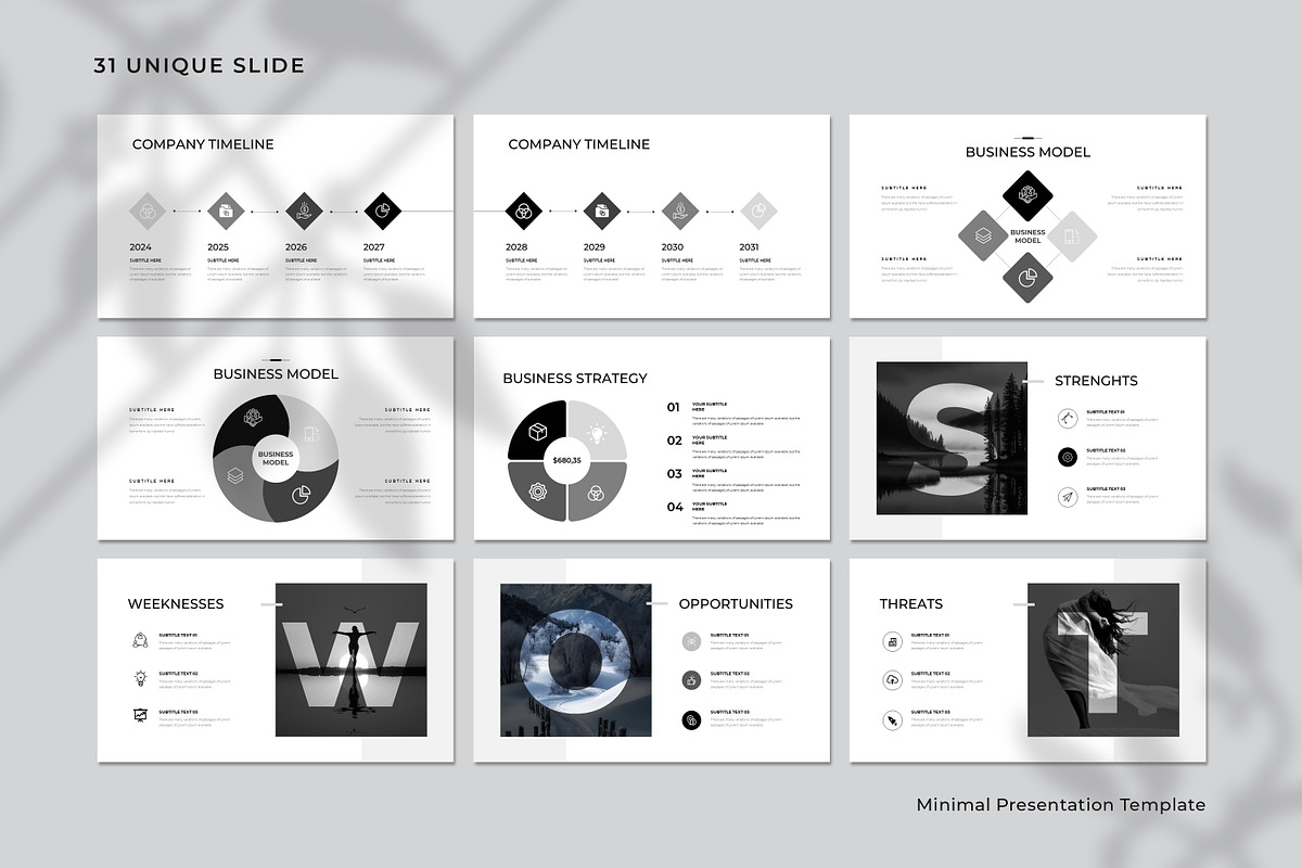 Clean Minimal Presentation Template preview 8