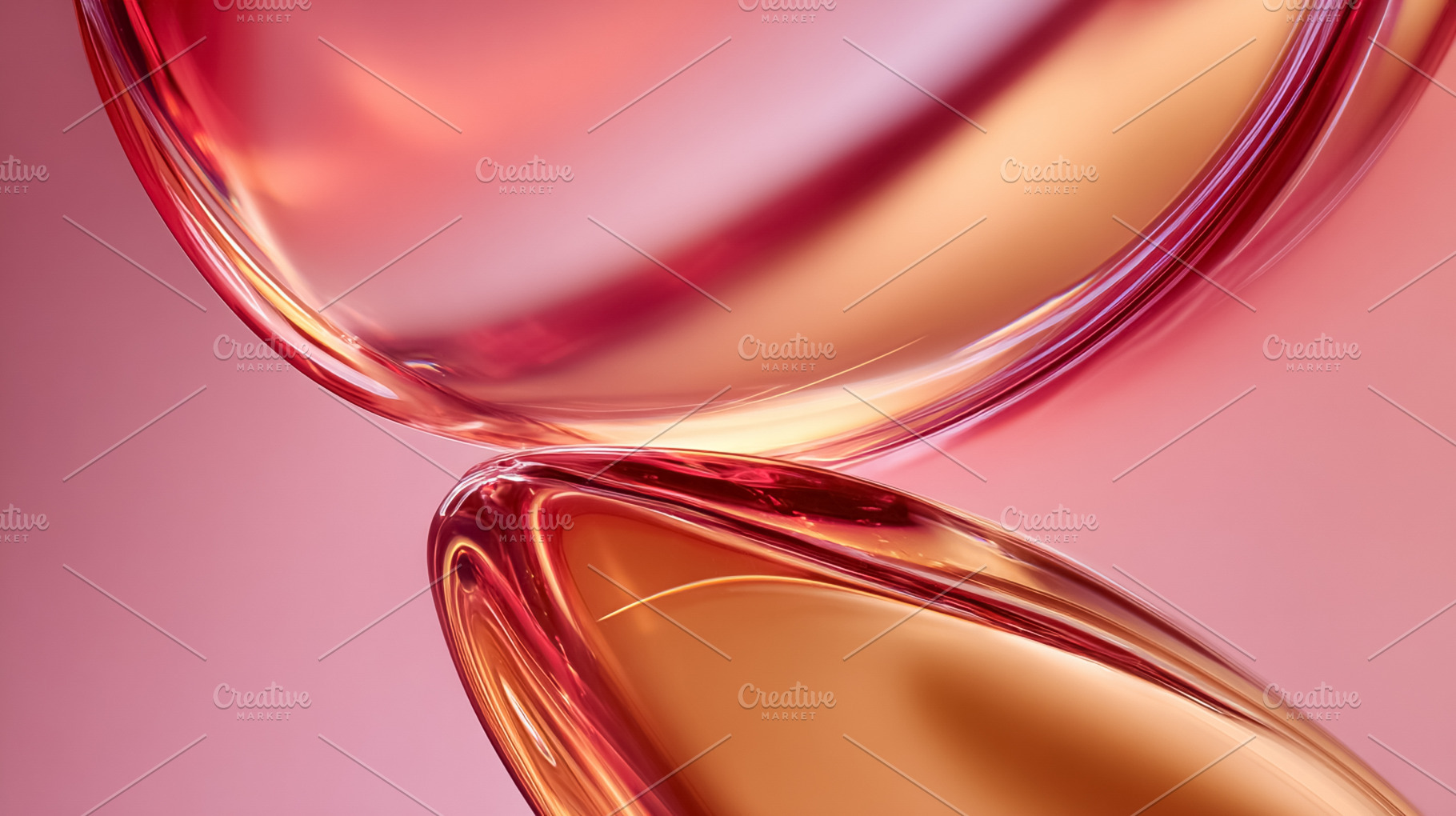 Abstract glass elements creating fluid curves and glossy reflect, a Photo by Studio ANNA