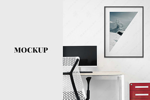 Office Desk A4 Mockup