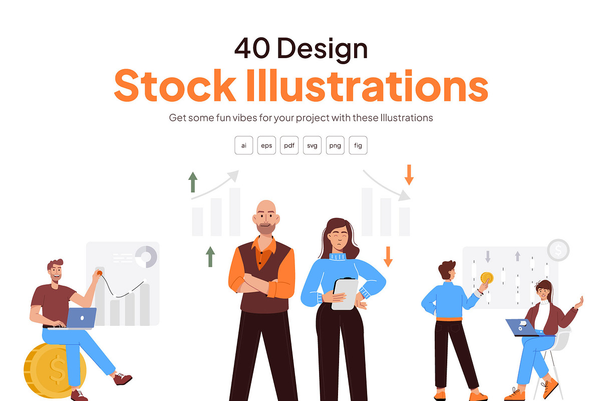Stock and Finance Illustration Set, a Person Illustration by Vectors Market (Photo 1 of 8)