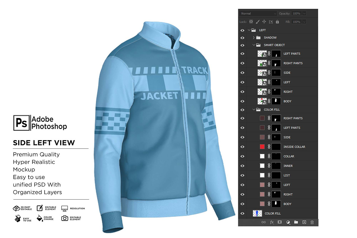 Sport Jacket Fullzipper Mockup, a Hoody Mockup by Nanggroe Scripting (Photo 7 of 9)
