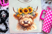 Highland Cow Summer Watercolor, an Illustration by CreationArt (Thumbnail 9 of 9)