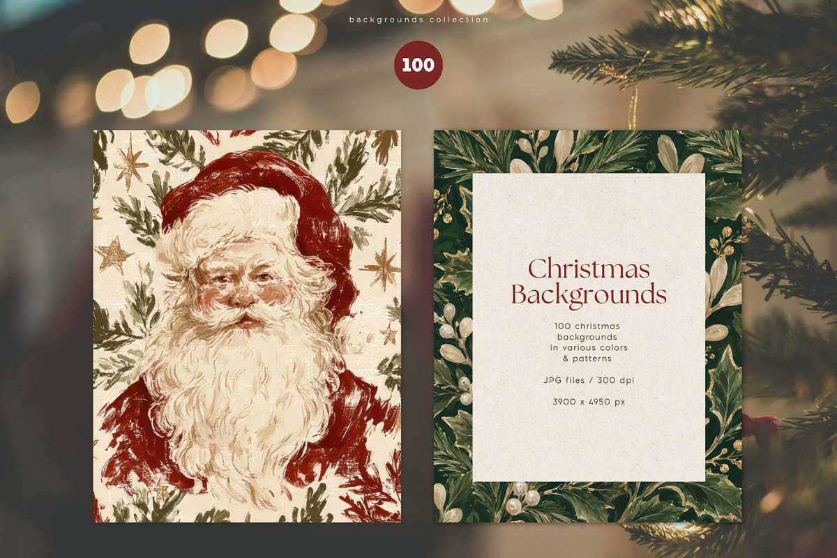100 Christmas Backgrounds, a Background Graphic by PeDe Designs (Photo 7 of 18)