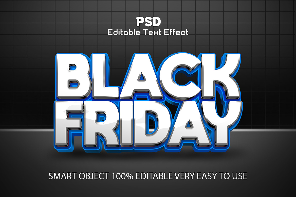 Black Friday 3D editable PSD text, a Layer Style Add-On by Design Fly (Photo 1 of 2)