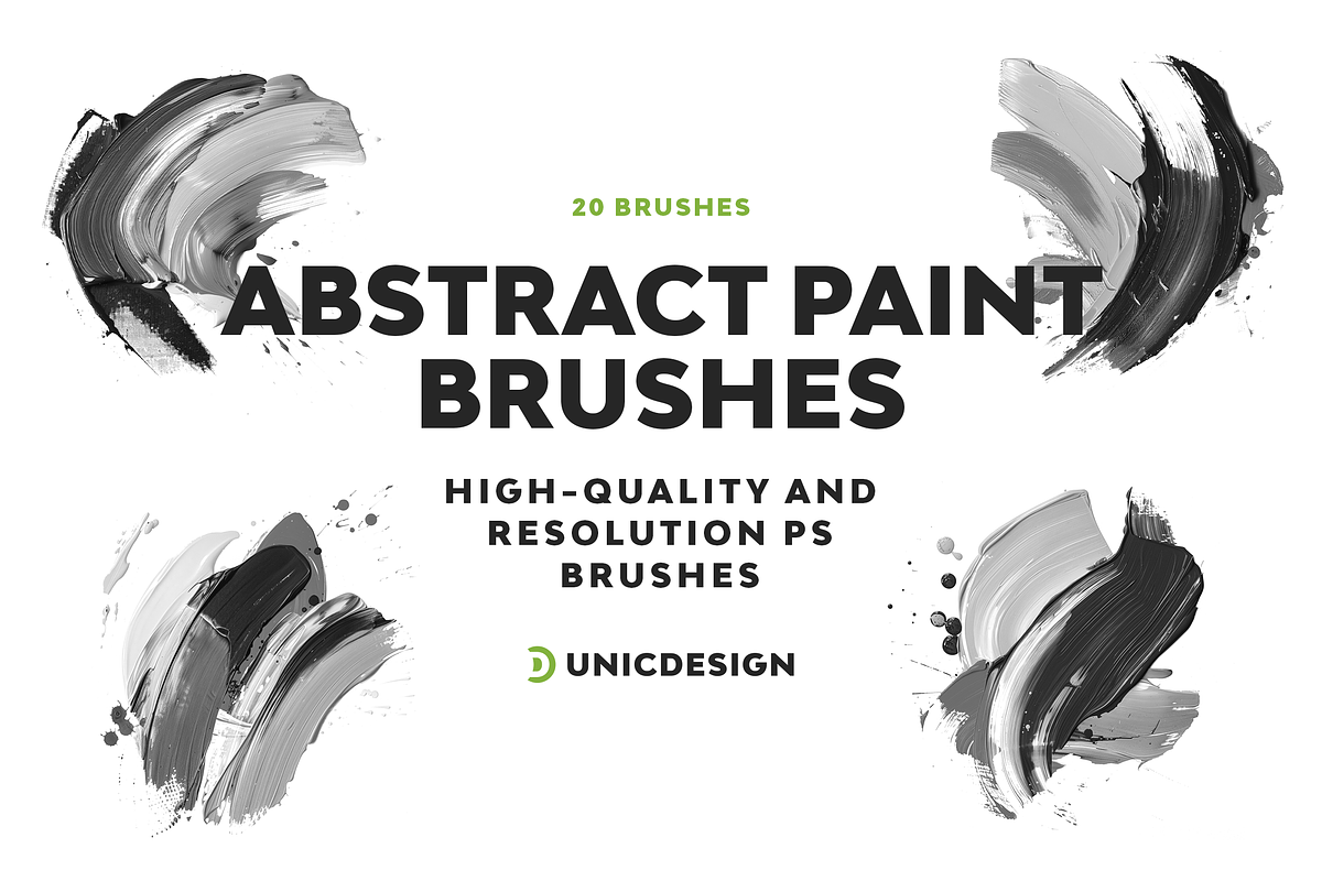 Abstract Paint Photoshop Brushes, a Brush Add-On by UnicDesign