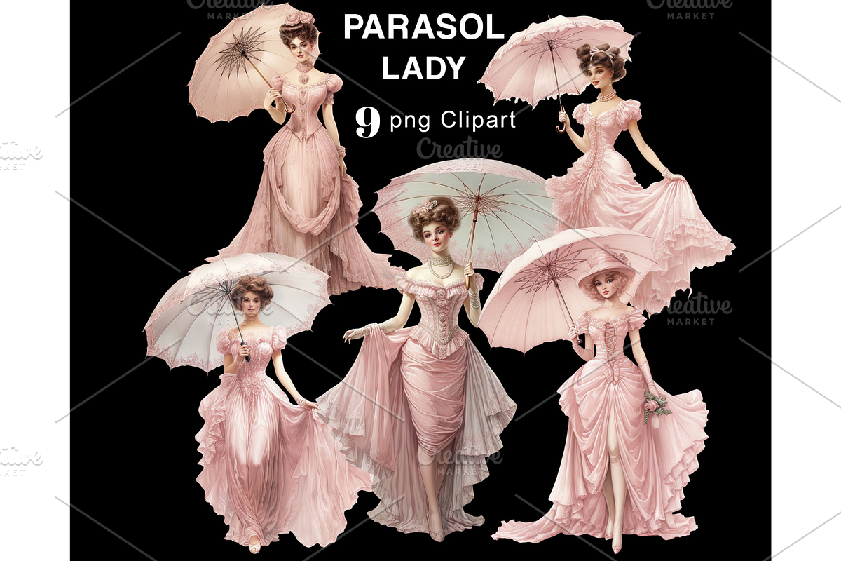 Parasol Lady PNG Clipart, an Illustration by Memories By Lea (Photo 3 of 9)