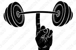 Weight Lifting Hand Finger Holding, an Object Illustration by Christos Georghiou
