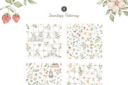 Spring Garden. Watercolor clipart, a Decorative Illustration by Kreker Kate (Thumbnail 5 of 12)