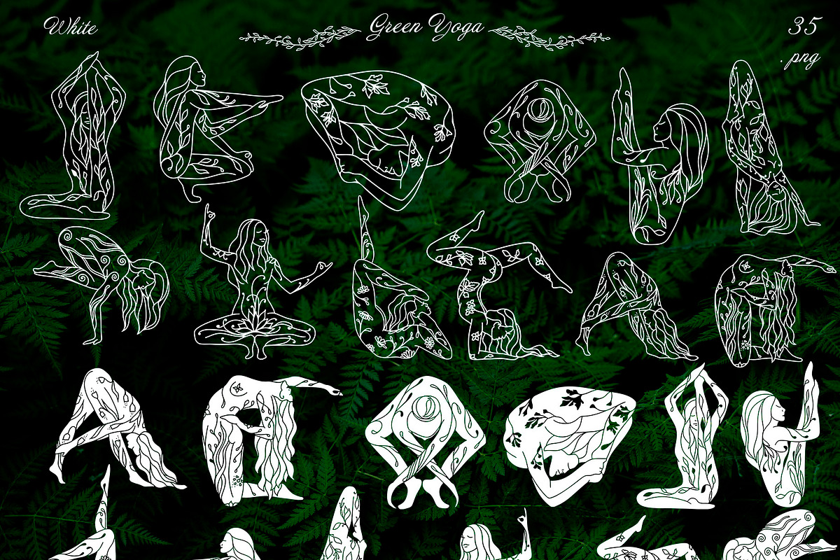 GREEN WITCH YOGA Line Art BUNDLE, a Graphic by ArtOLB (Photo 10 of 13)