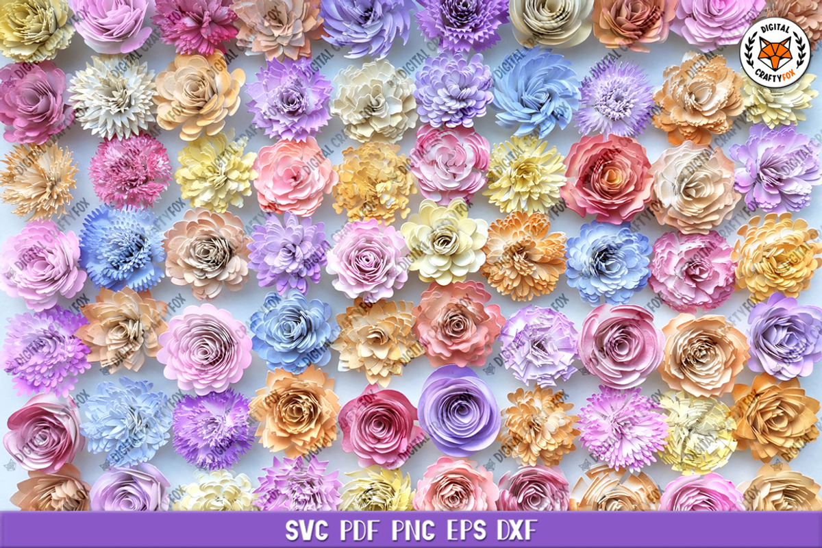 3D Rolled Paper Flowers SVG, a Graphic by Digital_Craftyfox (Photo 3 of 11)