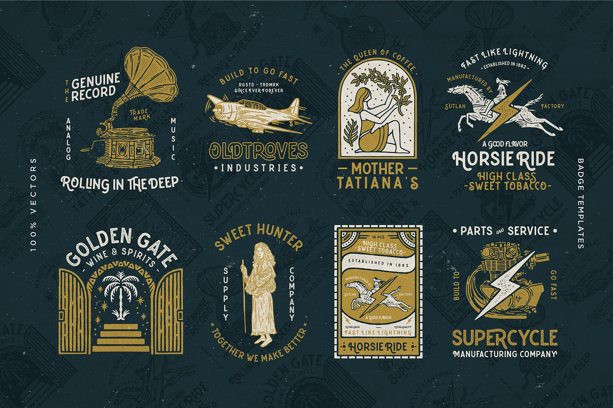 8 Random Badges Designs Template, a Branding & Logo Template by Wortfice (Photo 4 of 8)