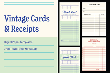 Vintage Cards & Receipts, an Object Graphic by The Fake PNG