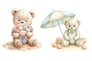 Coastal Summer Teddy Bear Clipart, an Illustration by SinaCreation (Thumbnail 9 of 11)