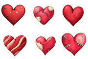 watercolor hearts clipart, an Illustration by CreationArt (Thumbnail 2 of 5)