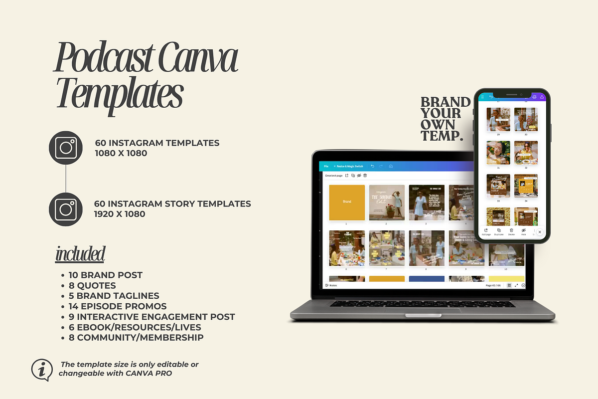 Podcast Canva Templates for Insta, a Social Media Template by BYOTstudios (Photo 4 of 10)