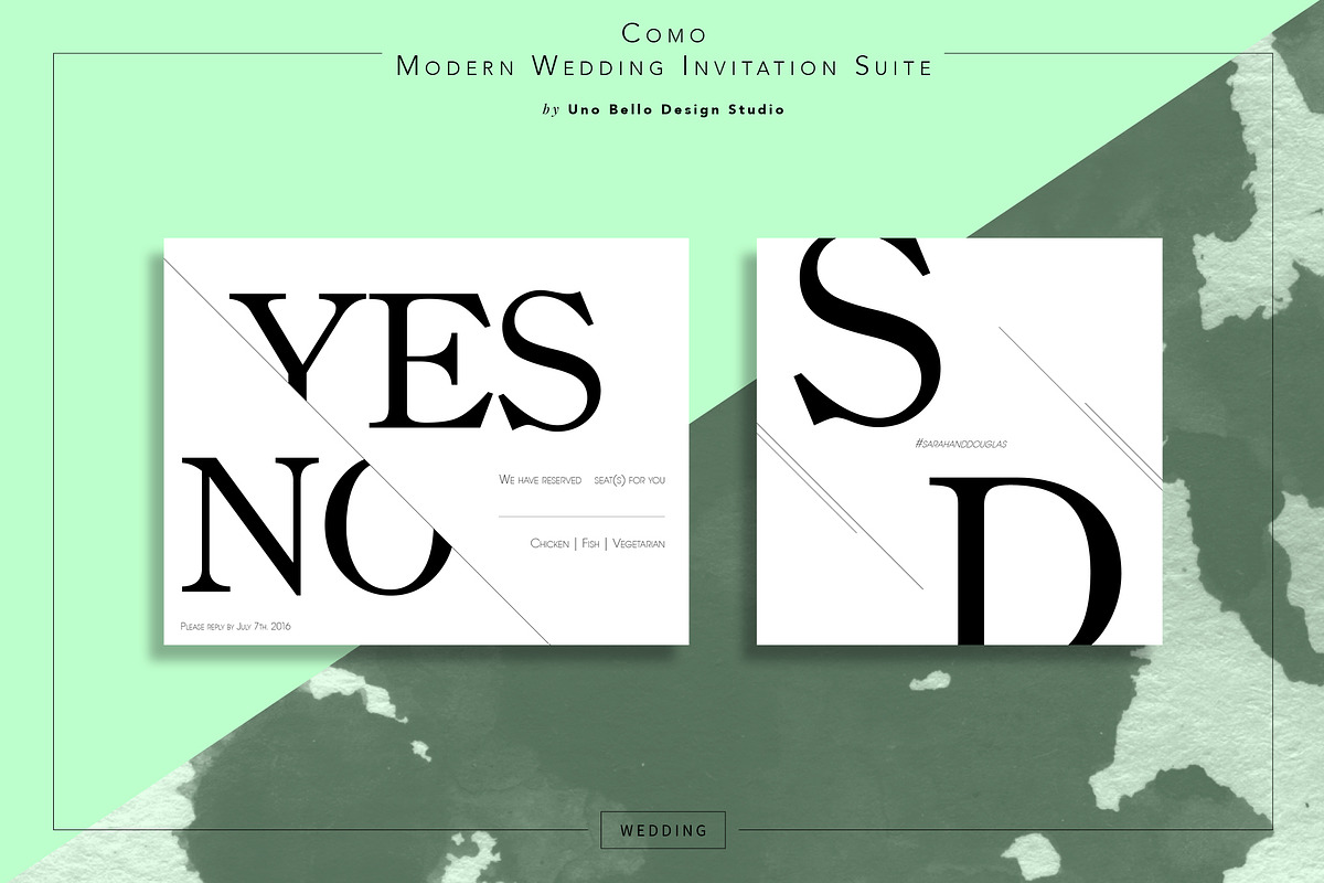Como Modern Wedding Stationery, an Invitation Template by Uno Bello Design Studio (Photo 3 of 5)