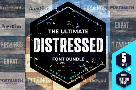 The Ultimate Distressed Font Bundle, a Sans Serif Font by Parker Creative