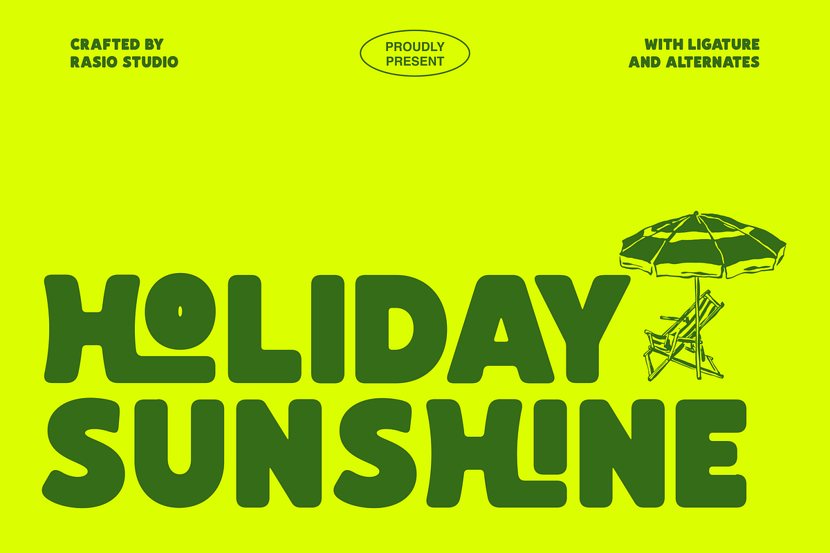 Holiday Sunshine Bold Sans Font, a Sans Serif Font by Rasio Studio (Photo 1 of 8)