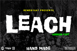 Leach – Handmade Horror Display, a Font by Remedy667