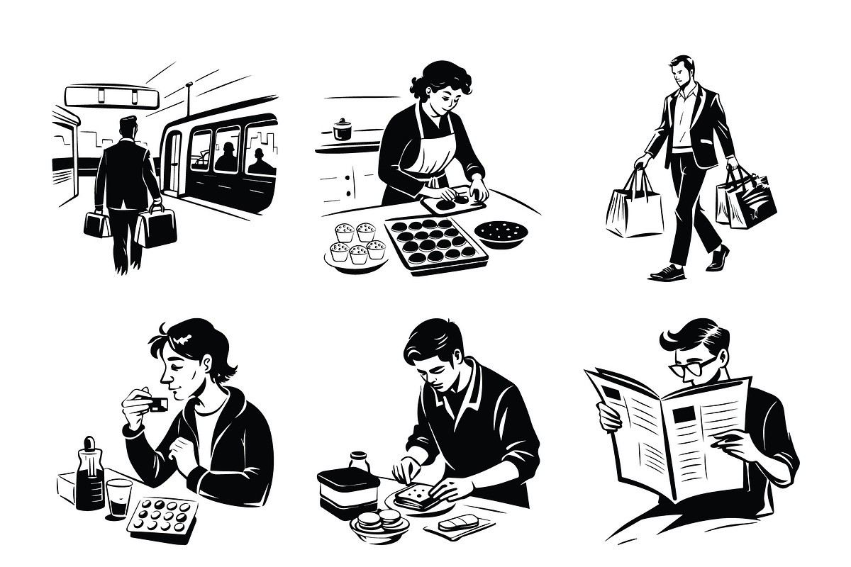 Daily Lifestyle Vector Illustrations, an Illustration by Vector Portal (Photo 8 of 8)