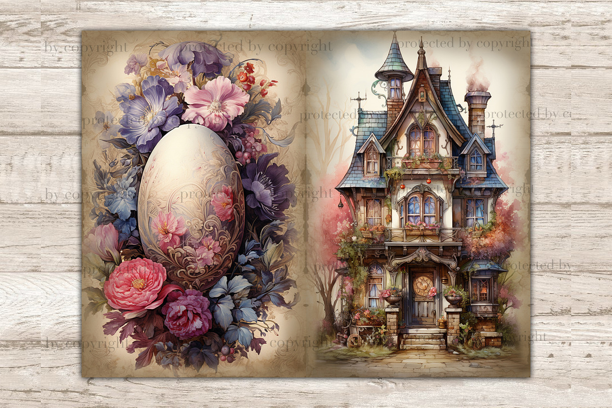 Easter Junk Journal Pages, a Seasonal Illustration by GlamArtZhanna (Photo 3 of 10)