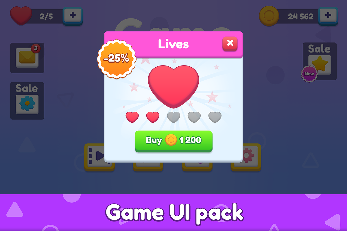 Purple GUI game pack, an UI Kit Template by KartInnka (Photo 9 of 13)