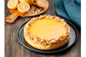 Vegan lemon tart or lemon cake, a Food & Drink Photo by Fascinadora