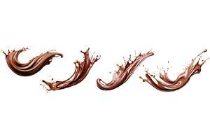 Flowing splashes of creamy chocolate, a Food & Drink Photo by piter.goskov