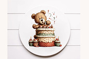 Whimsical Teddy Bear Birthday Clipar, an Illustration by Designworld (Thumbnail 10 of 10)