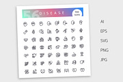 Disease Line Icons Set, an Outline Icon by Voysla's Shop (Thumbnail 4 of 4)