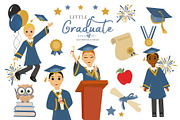 Little Graduate Kids Clipart, an Illustration by Oh Darling Graphics (Thumbnail 1 of 3)