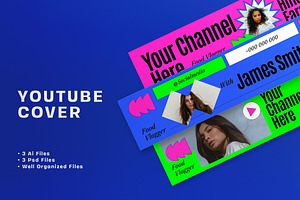 Pink Food Vlogger Youtube Cover, a Social Media Template by graphicook