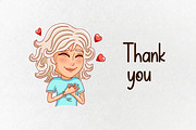 Blond girl  emotions. Avatar. Vector, a Person Illustration by VaraNa Art (Thumbnail 7 of 7)