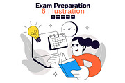 6 Exam Preparation Illustration, an Education Illustration by denayunebgt (Thumbnail 1 of 3)