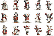 funny christmas snowman, silly snowm, an Illustration by Designking (Thumbnail 2 of 5)