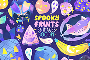 Spooky Fruits Clipart, a Seasonal Illustration by DigitalArtsi (Thumbnail 1 of 4)
