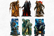 Spooky Halloween Characters Clipart, a Seasonal Illustration by ThatsDesign Art (Thumbnail 7 of 10)
