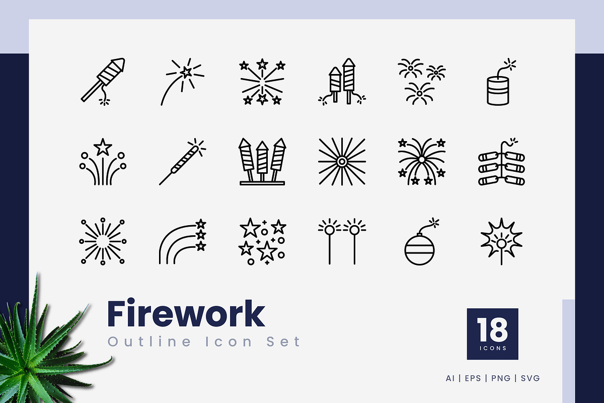 Firework Outline Icons, an Outline Icon by Zeer Graphic