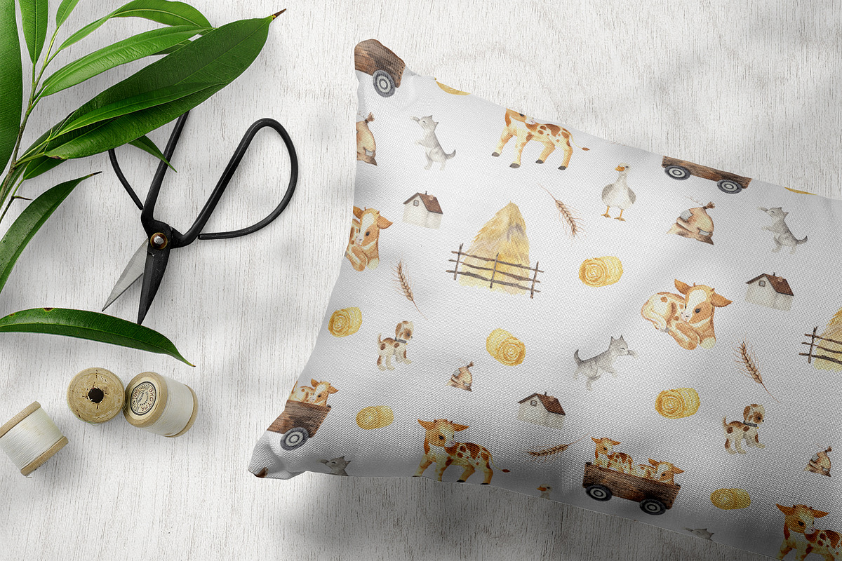 Watercolor Farm Animals, an Object Graphic by Ana-Sakuta (Photo 13 of 20)