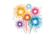 New year Fireworks Clipart, a Seasonal Illustration by Creative design (Thumbnail 4 of 7)