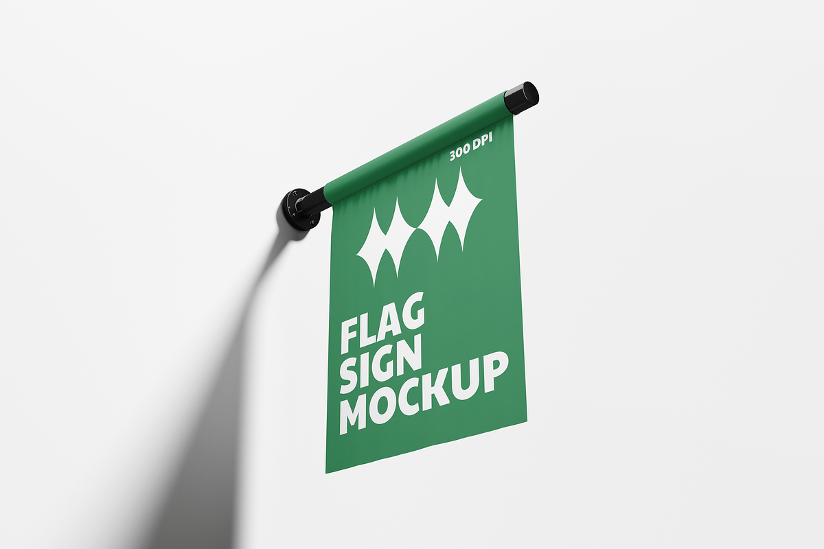 Flag Sign Mockup, an Advertising Mockup by DSNA Mockup (Photo 3 of 5)