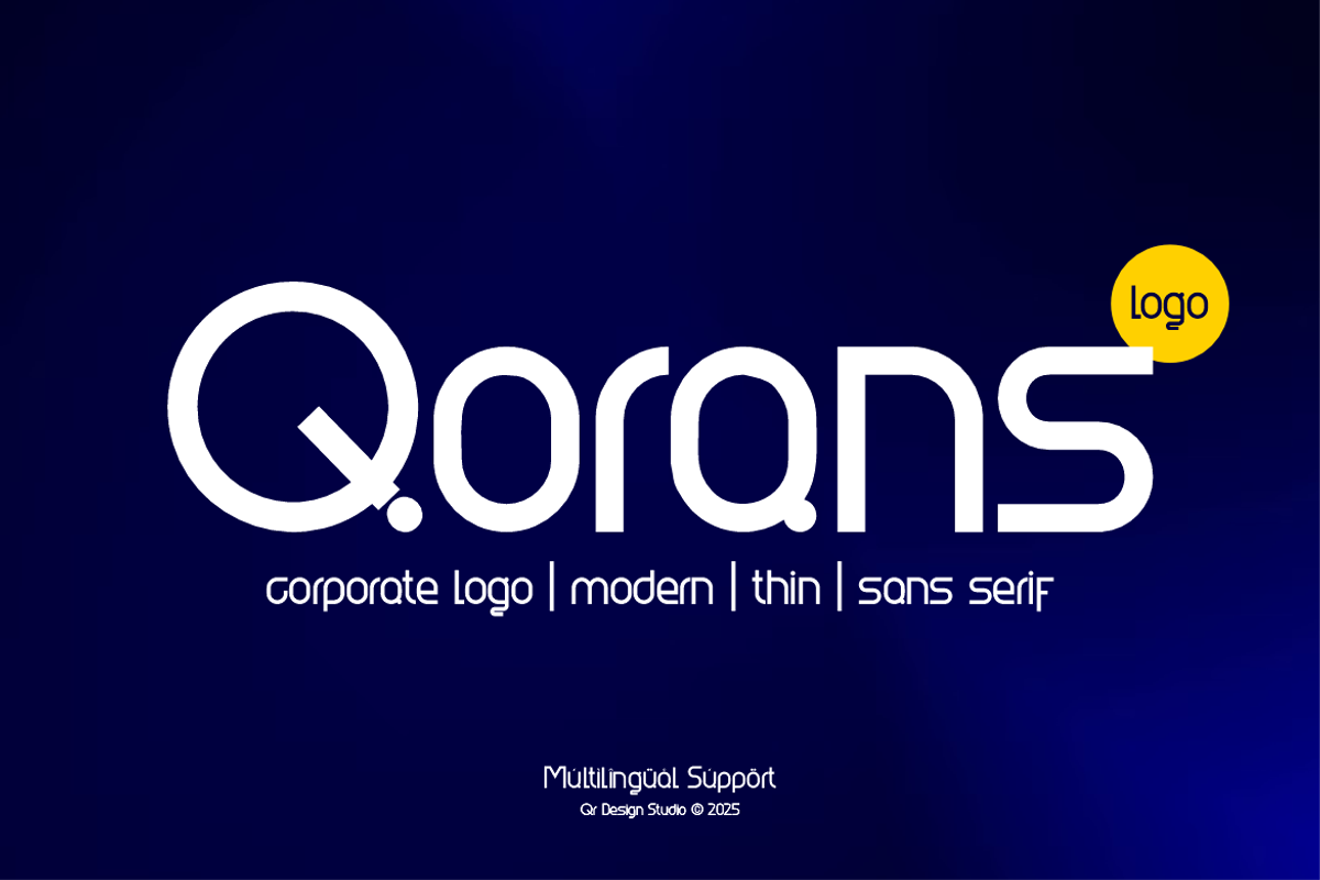 Qorans - Corporate Logo Font, a Sans Serif Font by QR Design Studio (Photo 1 of 9)