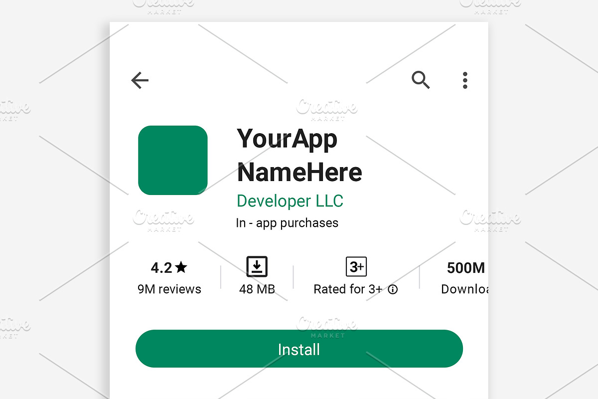 Google Play App Mockup PSD, a Social Media Template by Dilshod Sobirov (Photo 4 of 5)