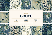 Indigo Grove Eucalyptus Botanicals, a Pattern Graphic by Ninterints (Thumbnail 1 of 10)