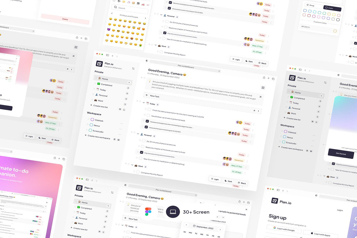 Plan.io To Do List Productivity App, an UI Kit Template by Creative Perspective (Photo 4 of 4)