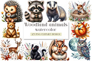 Woodland animals Clipart, a Seasonal Illustration by DreamArtGraphic (Thumbnail 1 of 4)
