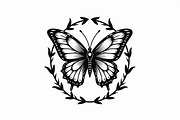 Butterfly Silhouette Vector Set, an Illustration by Designs_River (Thumbnail 6 of 9)
