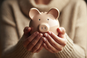 Holding a piggy bank in hands, a Photo by Beautiful things