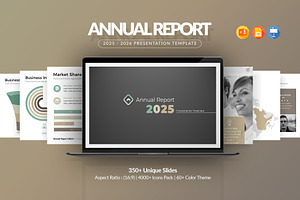 Annual Report PowerPoint Template, a Presentation Template by White Graphic